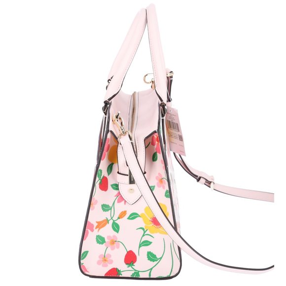 Kate Spade Madison Medium Top Zip Satchel Pink Multi Strawberry Garden Floral - Picture 4 of 6